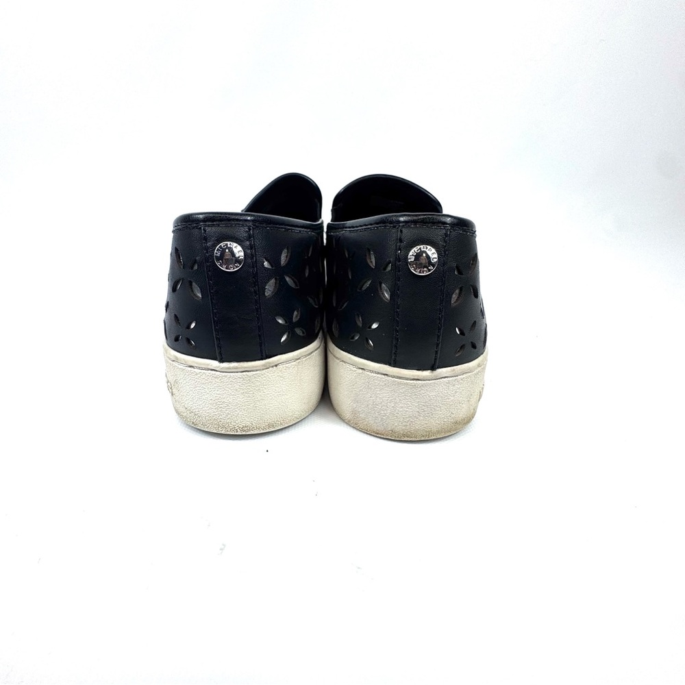MICHAEL Michael Kors KEATON Leather Lasered Pull On Skate Sneakers black sz 6.5 - Picture 9 of 16
